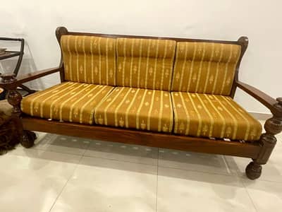 Wooden Sofa - Three Seater and Two Single Seater