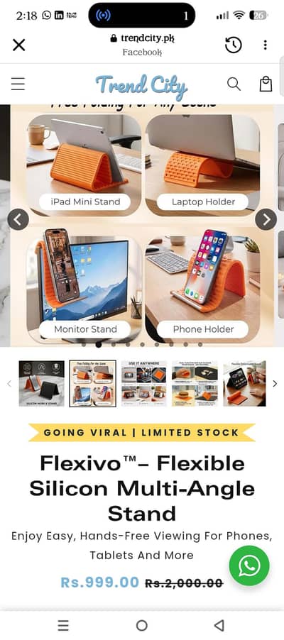 Flexible Silicon multi Angle Mobile stand