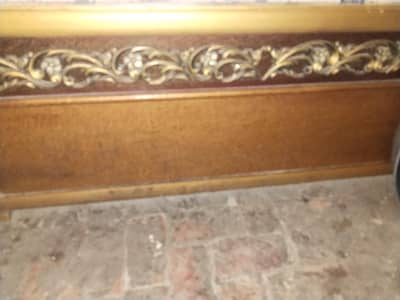 Double Bed without metress and side tables for sale