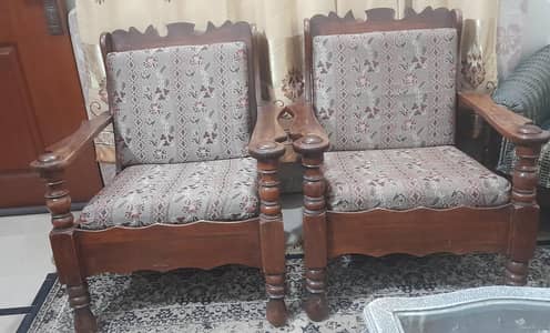 wooden 5 setar sofa set