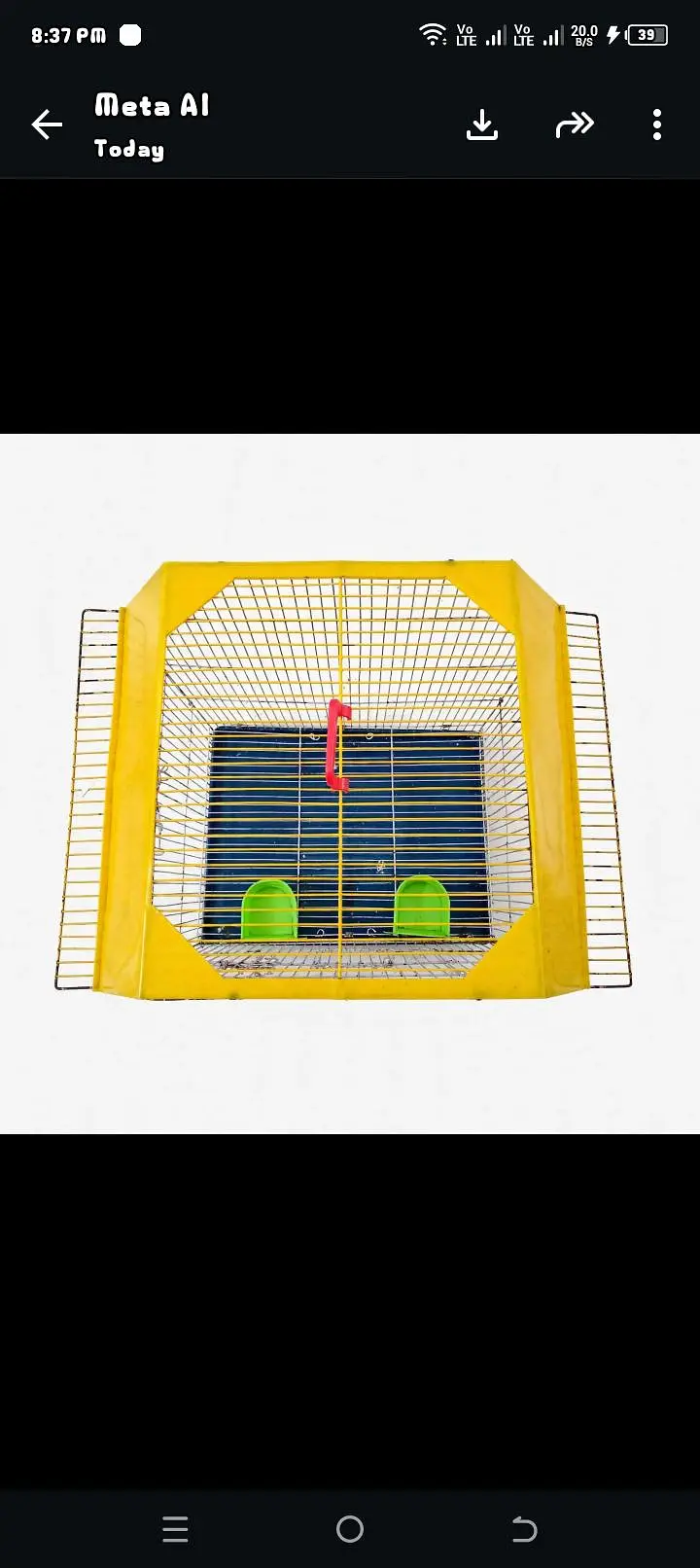 Bird Cage 2 Foot - Good Condition with Feeders - Karachi — photo 5