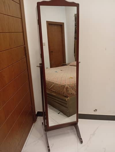 Wooden Dressing Table with Full-Length Mirror & Jewellery Storage
