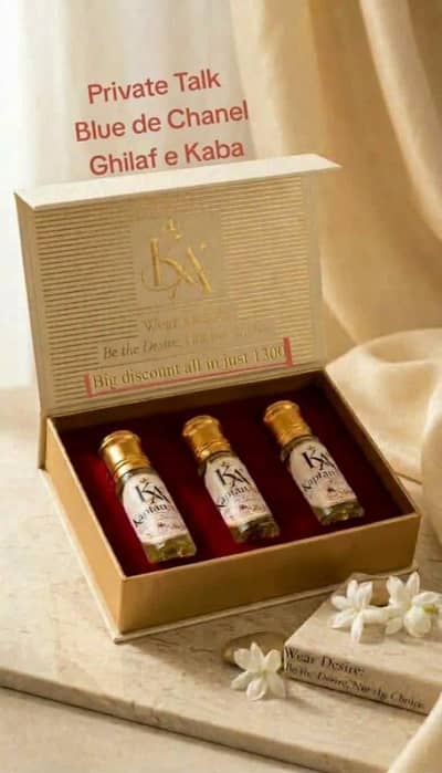 Premium long lasting attar Private Talk,Blue de Chanel, Ghilaf e Kaba