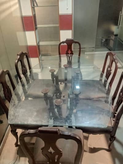 Vintage Sheesham Wood Dining Table with chairs