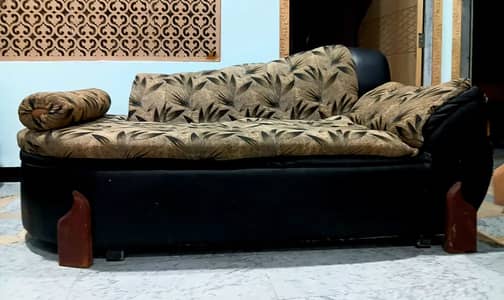 Black Brown 7 Seater Sofa Set