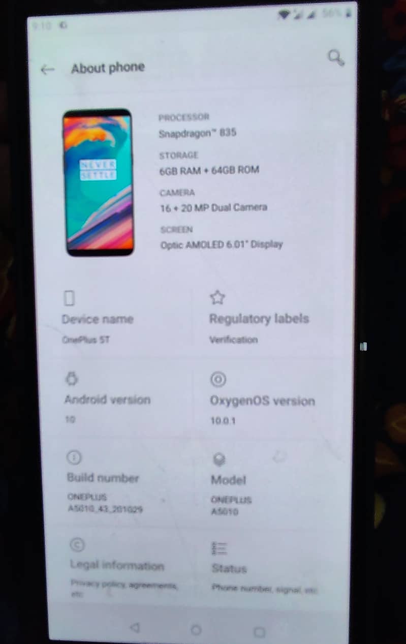One Plus 5T 0