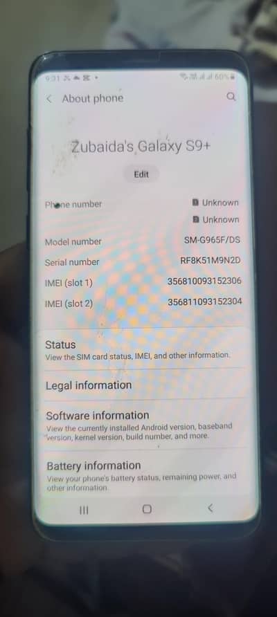 Samsung Mobile S9 Plus