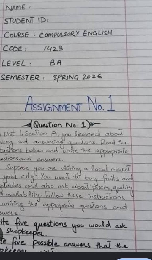 AIOU spring assignments 1