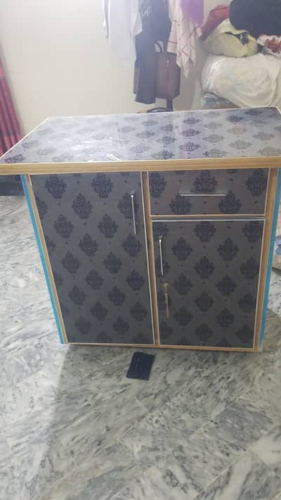 iron stand with cabinets
