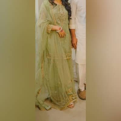 Beautiful green garara Party wear