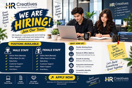 we make a hiring staff male and female online and offline work