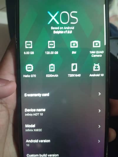 Infinix Hot 10  Hy home usad Hy full