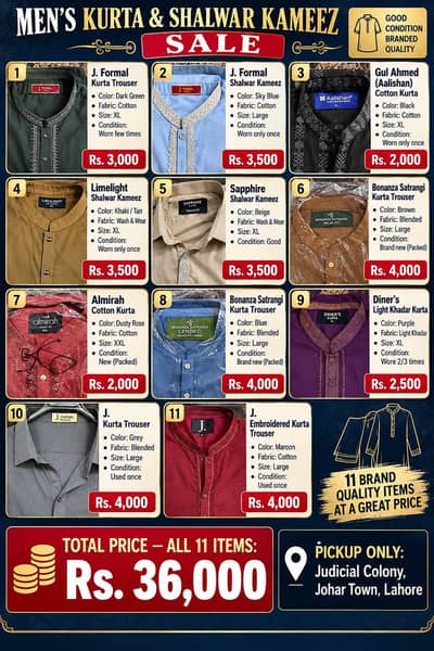Men’s branded kurta shalwar and kurta trousers collection J. and more