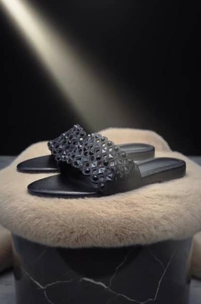 Black Fancy Slippers