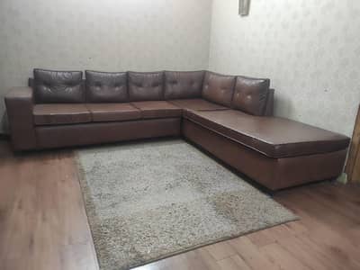 7 Seater L Shaped Leather Sofa