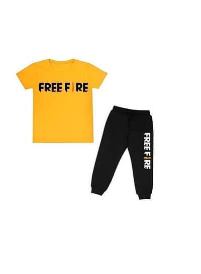 New Free Fire Printed Summer Suit for Boys/Kids – Premium Quality