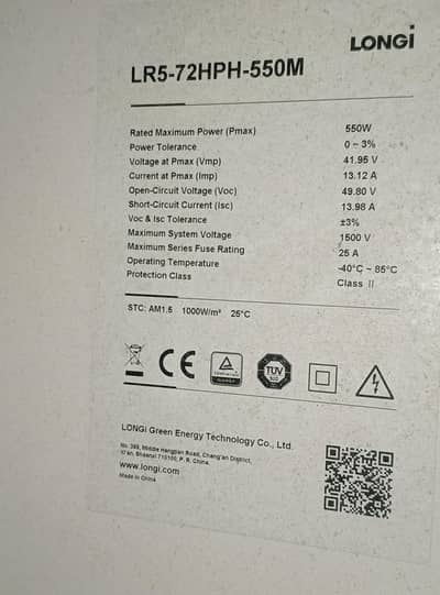 LONGi 550W Solar Panel 2 pcs & L2 Stand (Excellent Condition)