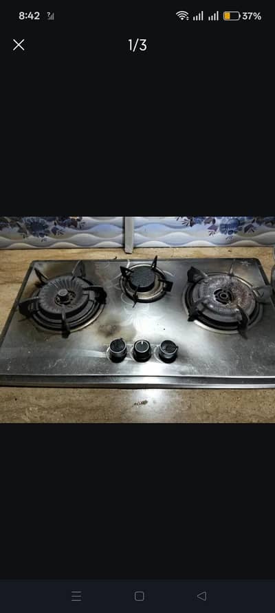 Hoobs stain steel stove gas