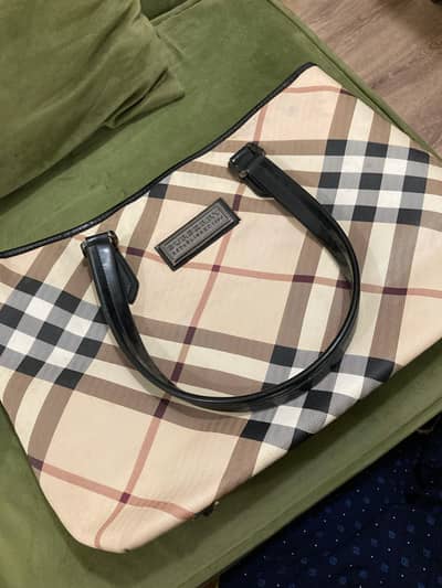 original Burberry checker tote bag