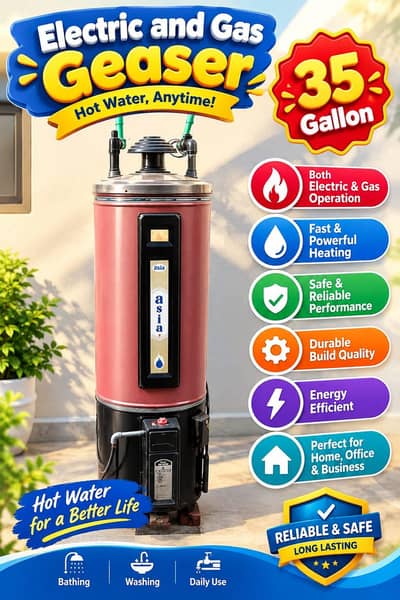 Gas & Electrical 35 gallon geyser used
