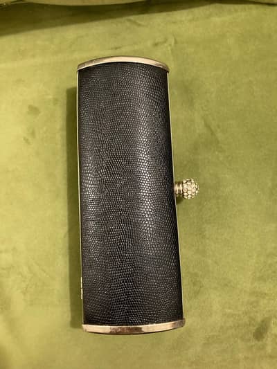wedding clutch black silver