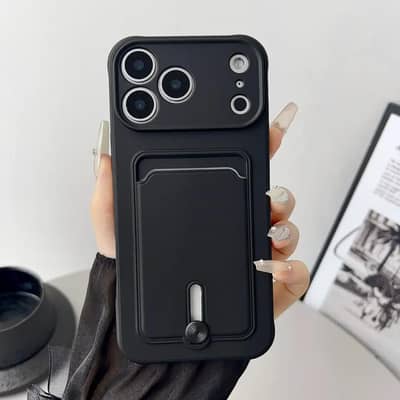 I Phone 17 Pro Max Card Holder Case Black Premium