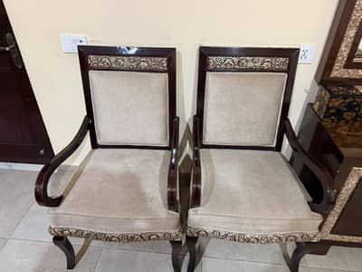 Chairs / Wooden Chairs & Center Table For Sale