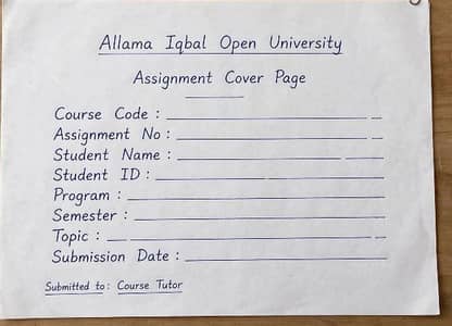 AIOU All Courses Assignments Handwritten & Typed Available