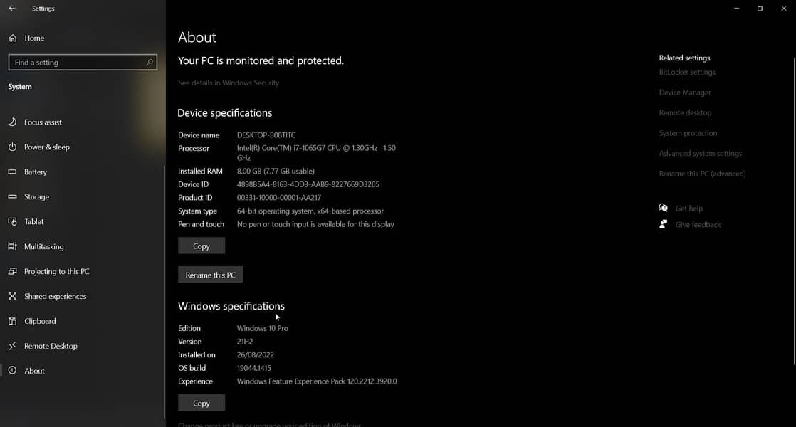 Dell i7 10th Generation 5