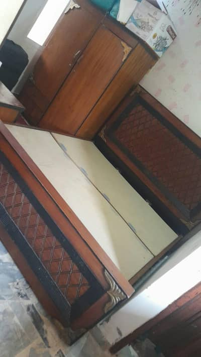 bed and wardrobe for sale