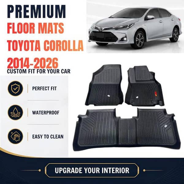 Car TPE Floor Mat - Toyota Corolla 2014-2026 -Wear-Resistance Anti-Skid Heavy-Duty