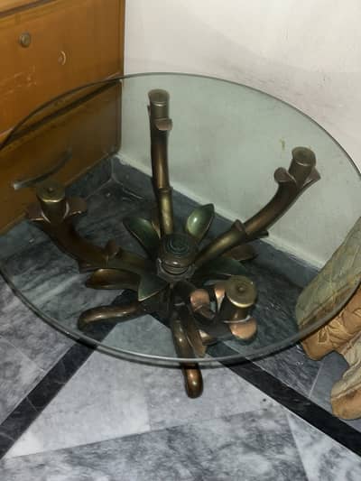 Wooden Glass Coffee Table Set Elegant 