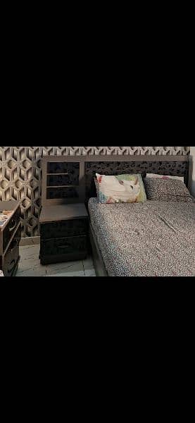 Bed with side tables