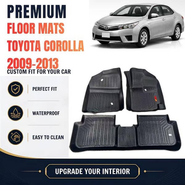 Car TPE Floor Mat - Toyota Corolla 2009-2013 -Wear-Resistance Anti-Skid Heavy-Duty