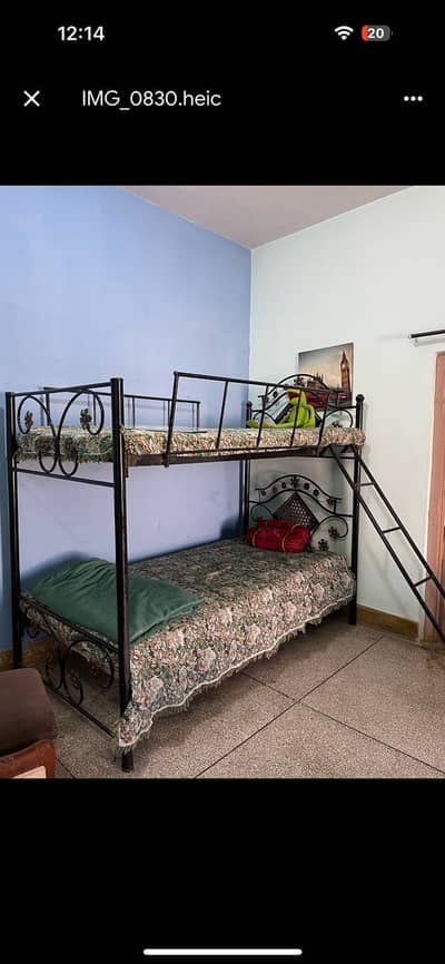 iron bunk single bed and dressing table set