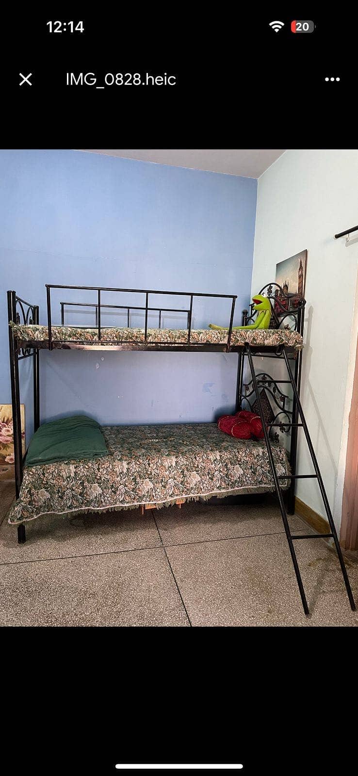 iron bunk single bed and dressing table set 2