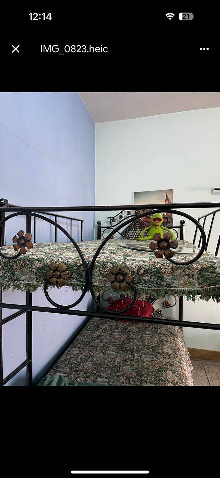 iron bunk single bed and dressing table set 5