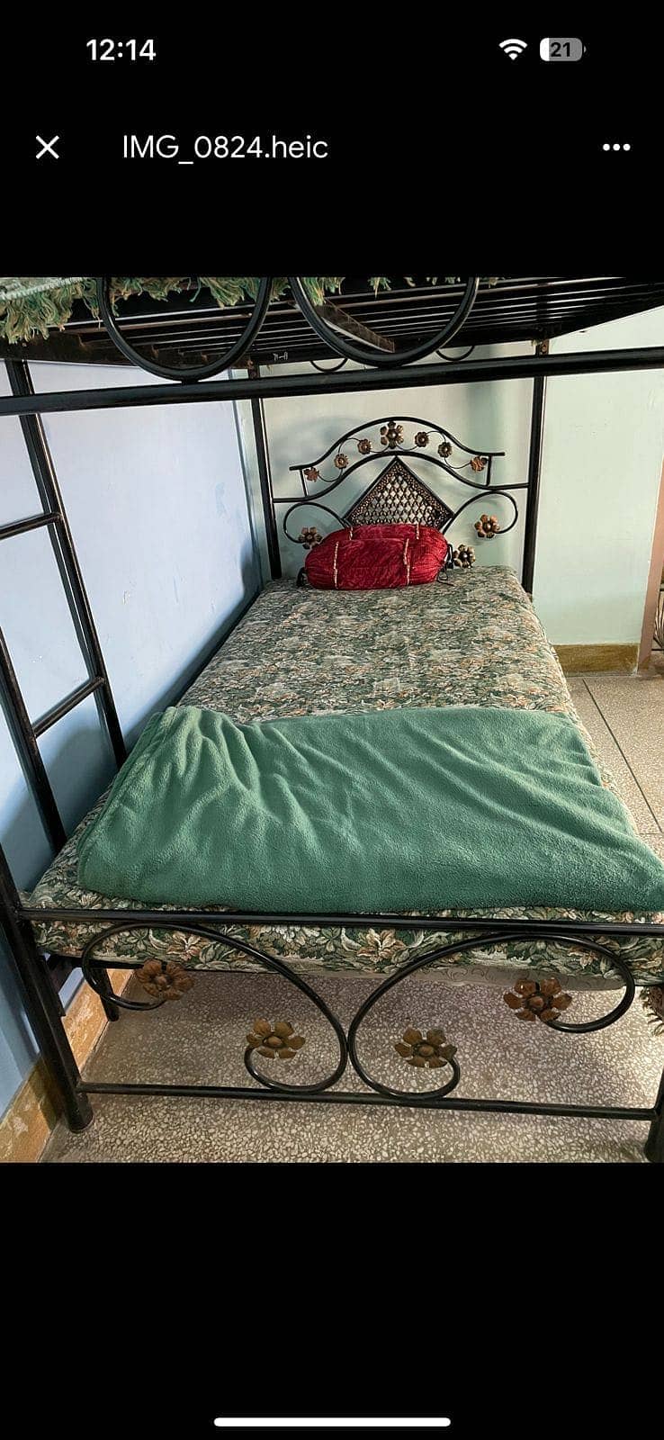 iron bunk single bed and dressing table set 9