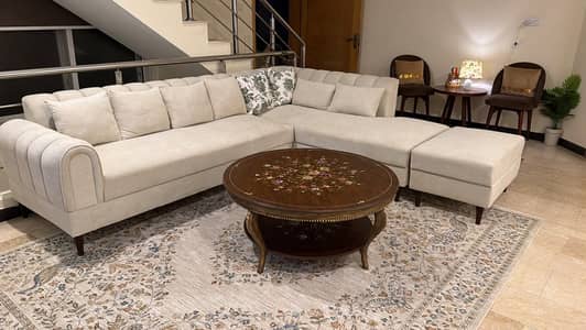 L-shape brand new sofa with cushions