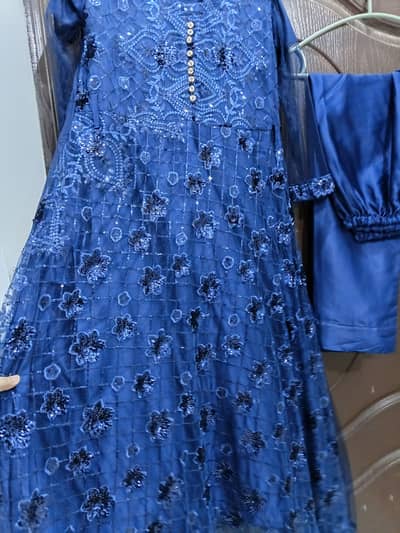 Blue maxy party wear