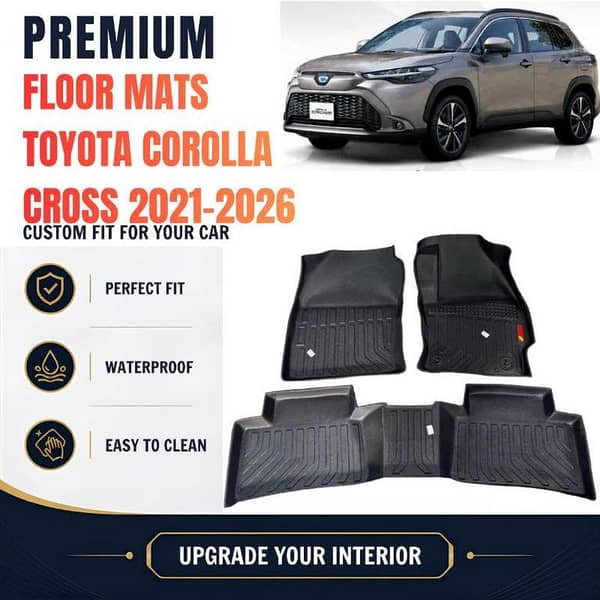 Car TPE Floor Mat - Toyota Corolla Cross 2021-2026 -Wear-Resistance Anti-Skid Heavy-Duty