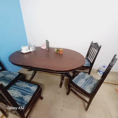 Urgent wooden dining table and show case for sale