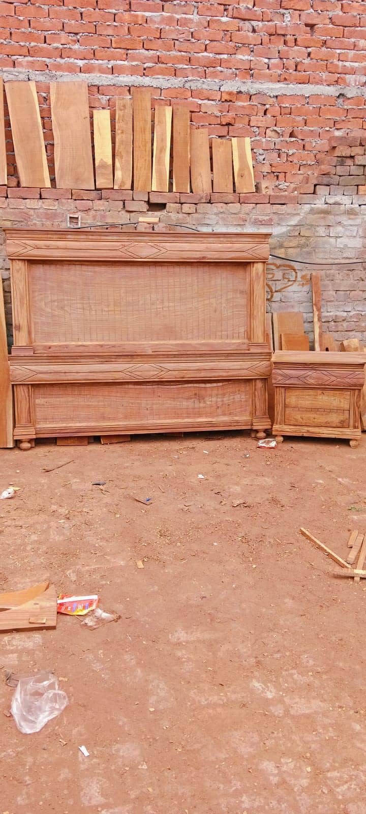 #Bed set#wooden bed#Chinioti bed#sofa#dressing#chairs#king bed#table 7