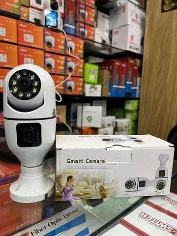 DUAL LENS BULB CAMERA WIFI SURVEILLANCE NIGHT VISION 360 PTZ CAMER