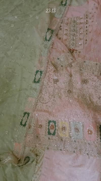 reshmi sut,pink Colour cutdana osam work