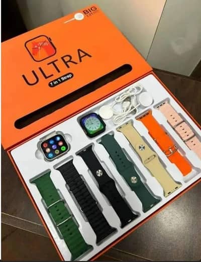 Premium Ultra Smart Watch With 7-in-1 Changing Straps Set