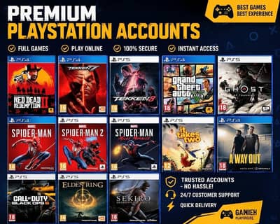 PS4 & PS5 Games | GTA V, RDR2, FC 26, COD, Tekken 8, Spider-Man more