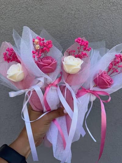 Rose candle flowers