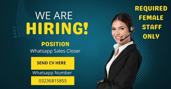 Need Female Staff for online Work Salary 60k to 1 Lac