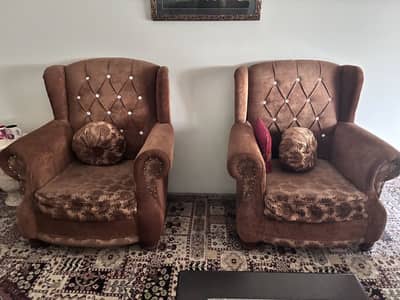 7 seater brown colour sofa